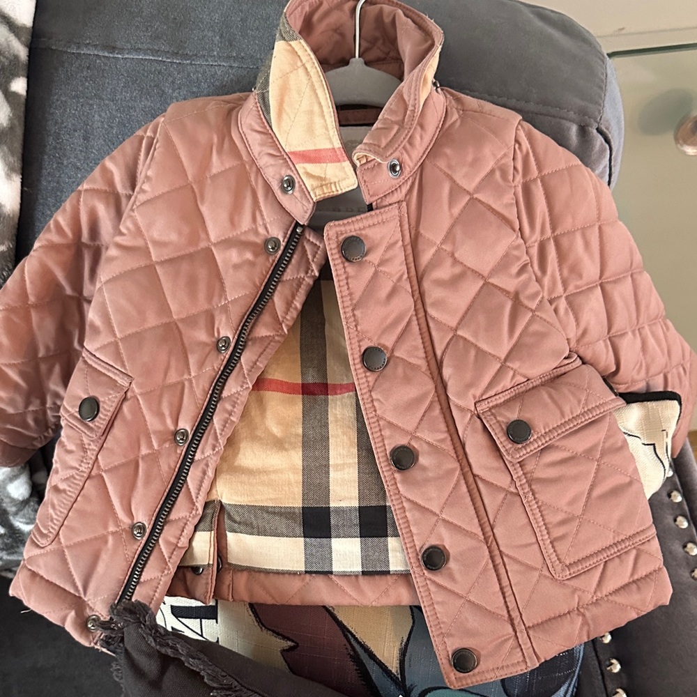 Burberry Kids Quilted Jacket in Brown
